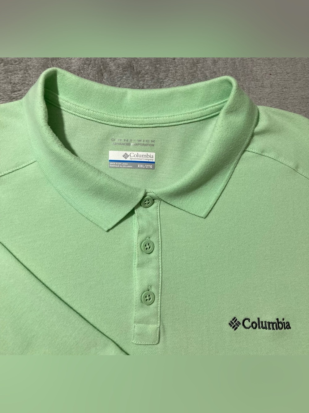 Columbia Omni Wick Original Polo Mens Size XXL Lime Green